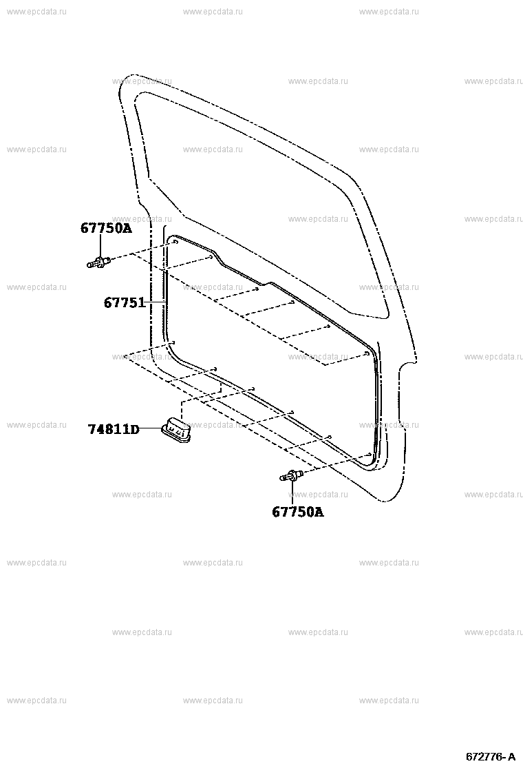 Back Door Panel Glass For Toyota Probox Xp Xp Generation