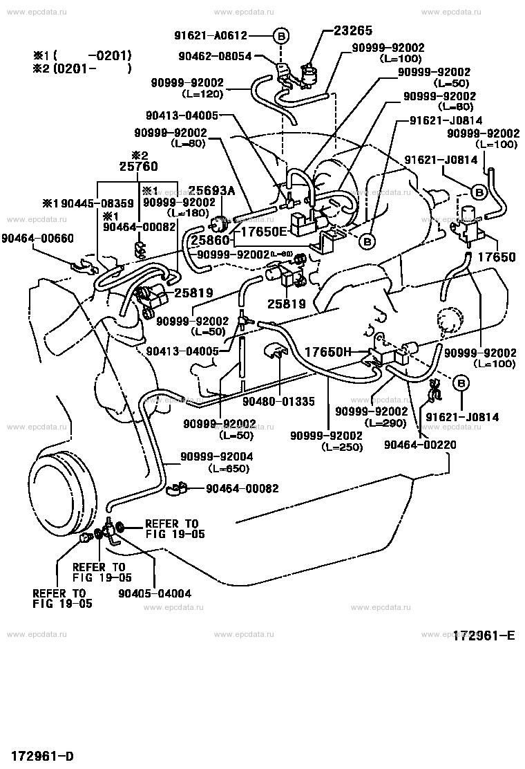 Vacuum piping for Toyota Land Cruiser 100, 10 generation 01.1998 - 07. ...