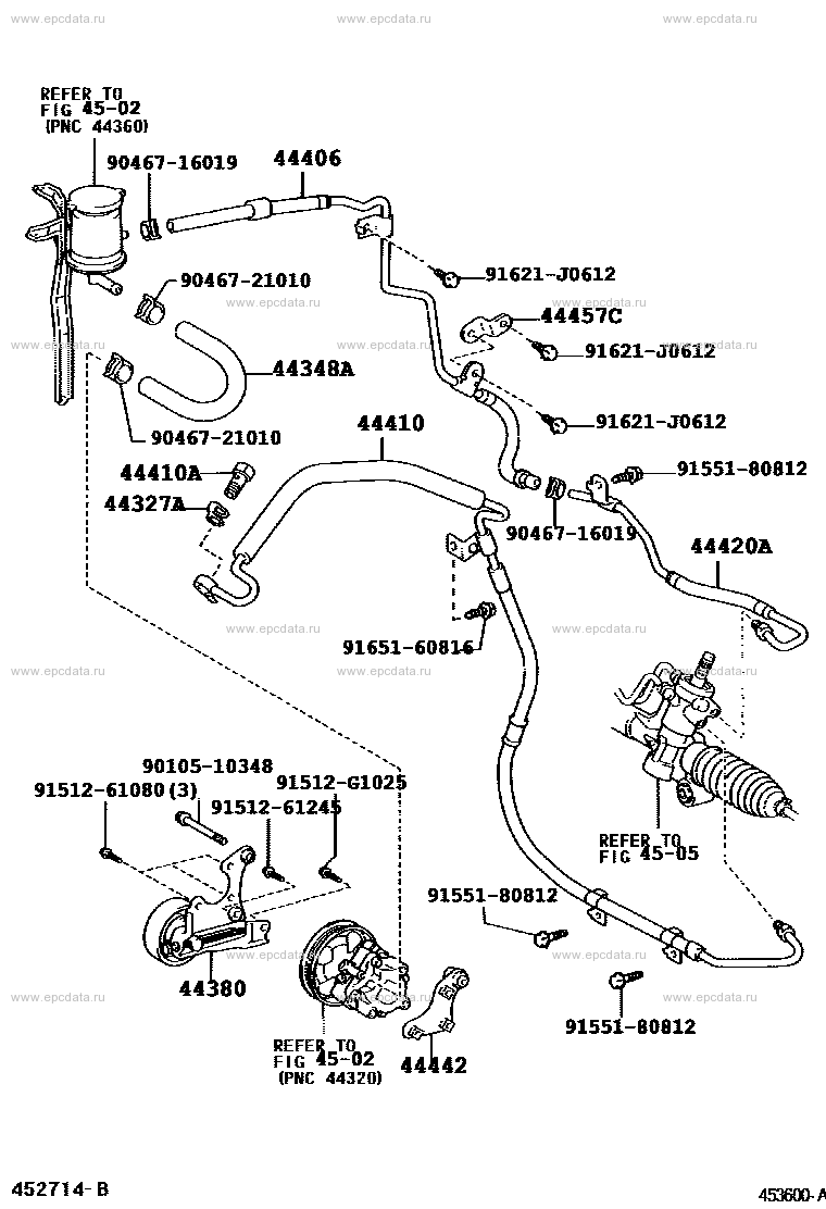 Power steering tube for Toyota RAV4 CA20W, 2 generation, restyling 08. ...