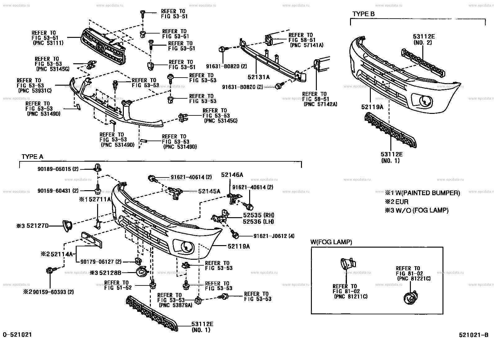 Front bumper & bumper stay for Toyota RAV4 CA20, 2 generation ...