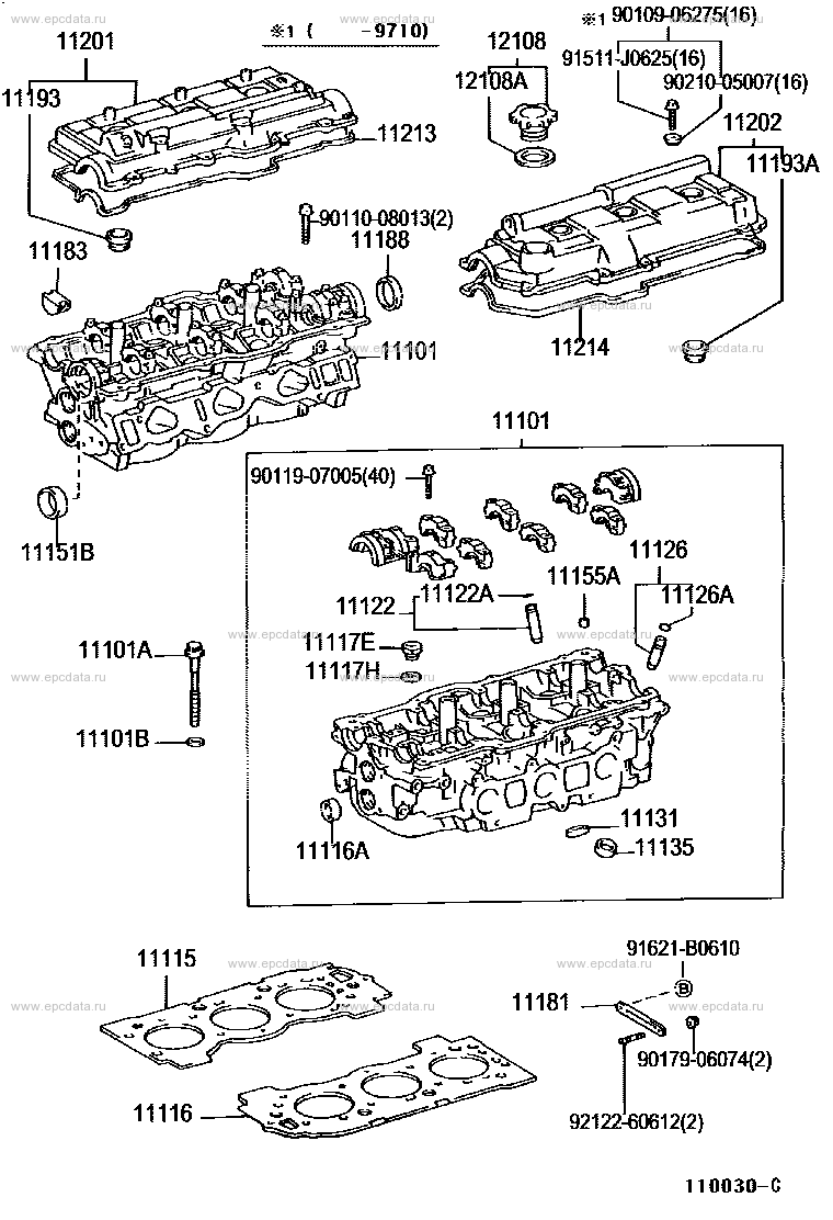 Cylinder head for Toyota Land Cruiser Prado J90, 2 generation ...