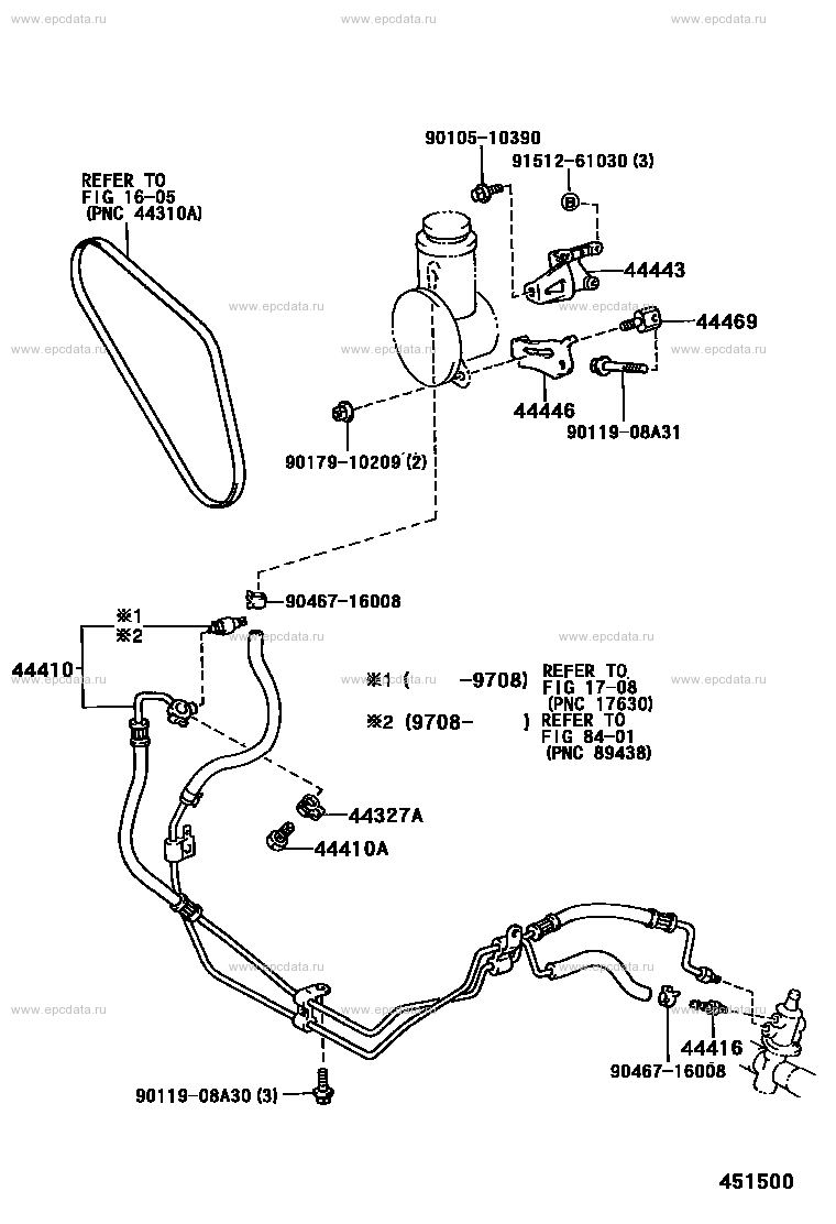 Power steering tube for Toyota 4Runner N180, 3 generation, restyling 08 ...