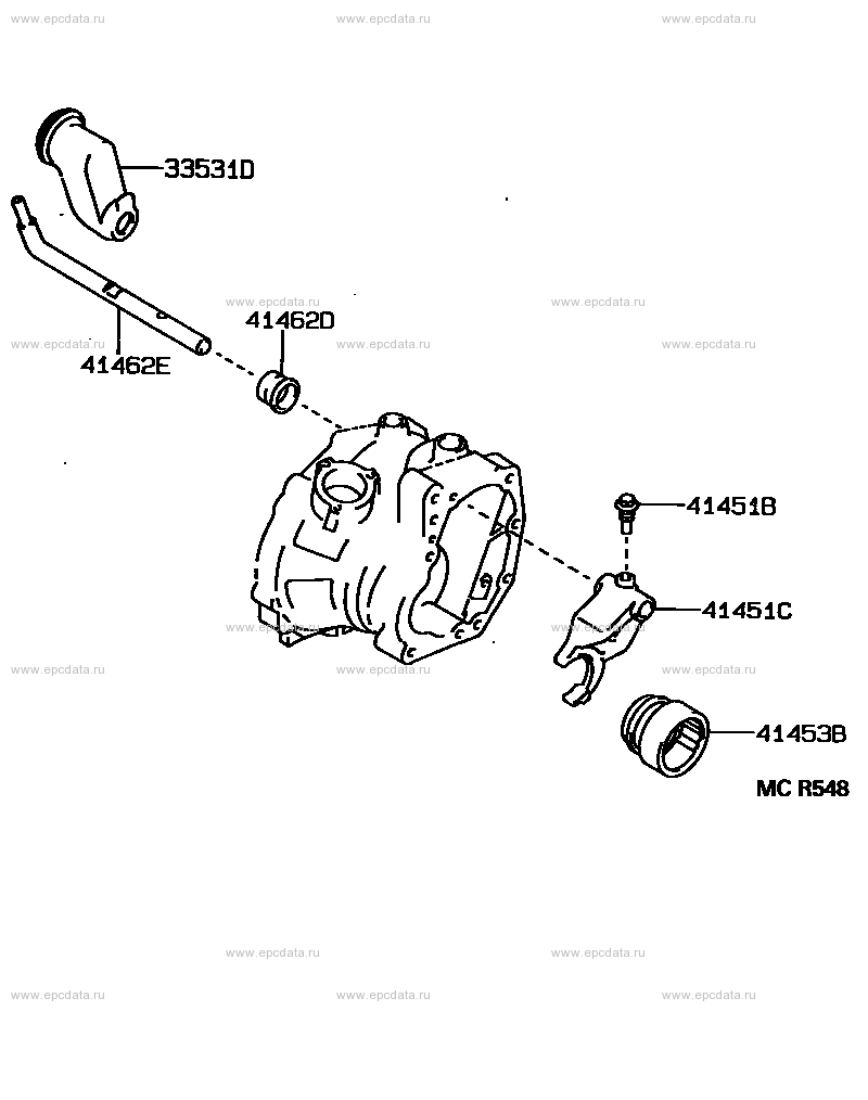 Transfer lever & shift rod for Toyota RAV4 XA10, 1 generation 05.1994 ...