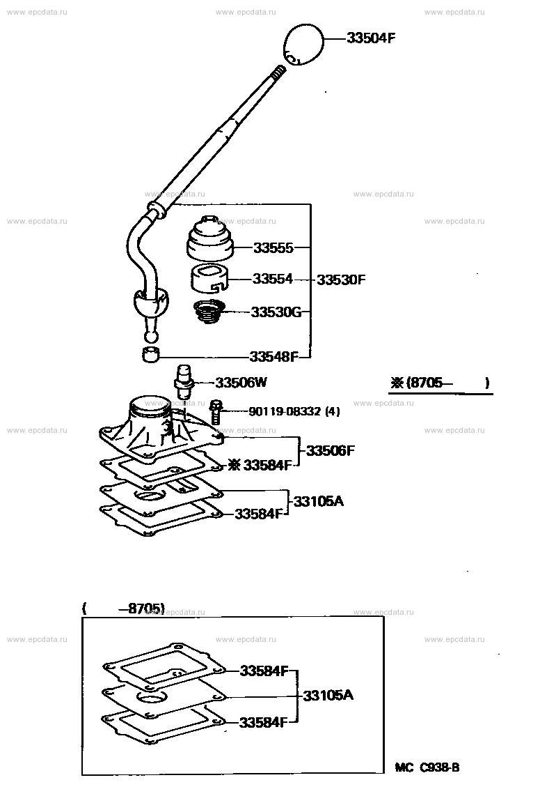 Shift lever & retainer for Toyota Land Cruiser LJ70LV - Amayama