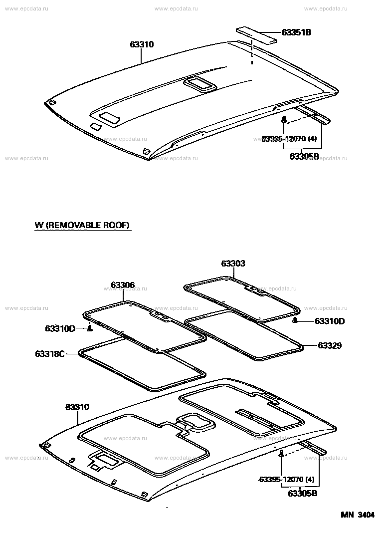 Roof Headlining & Silencer Pad For Toyota Rav4 Xa10, 1 Generation 05. 