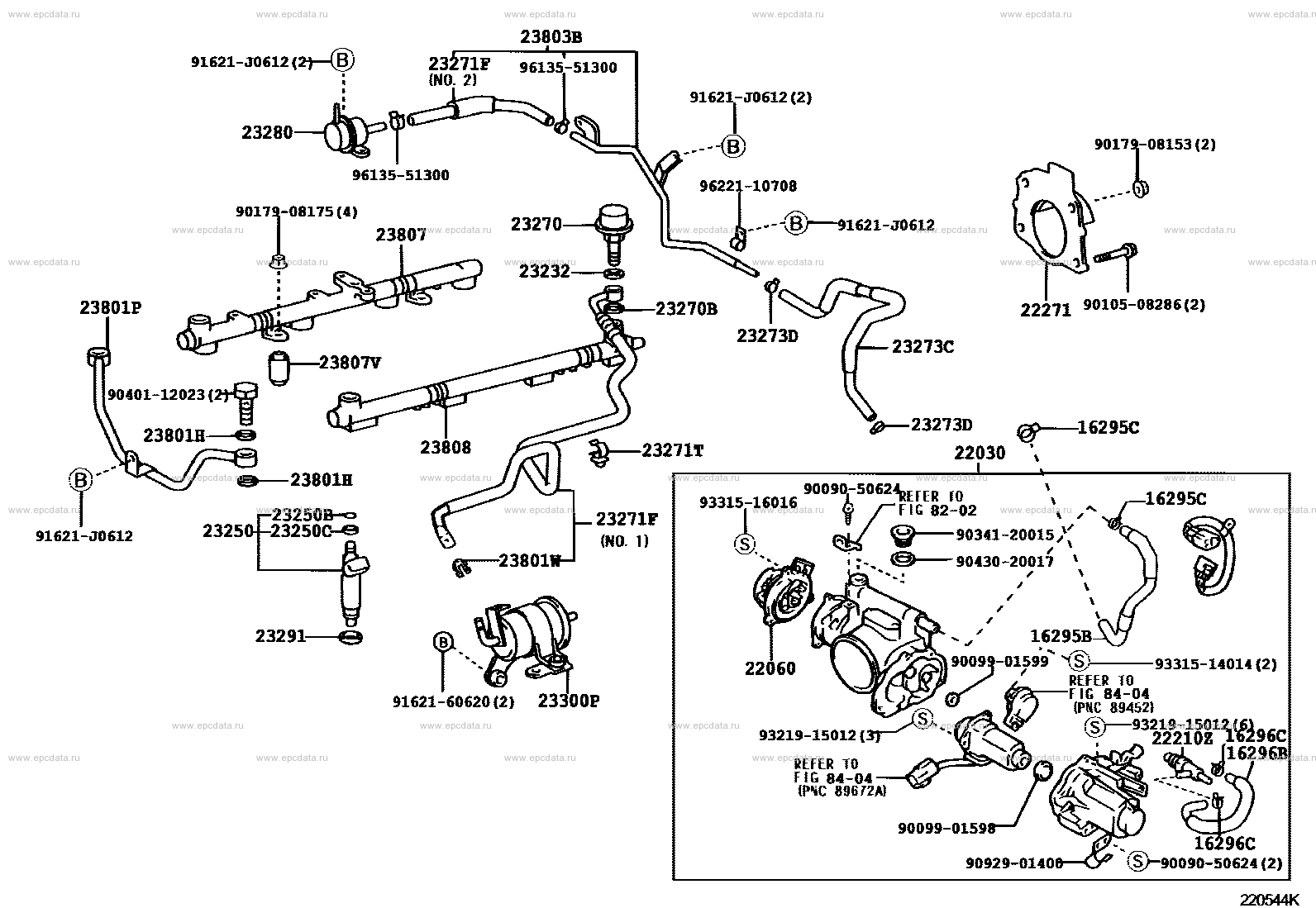 Fuel injection system for Toyota Land Cruiser 100, 10 generation 01. ...