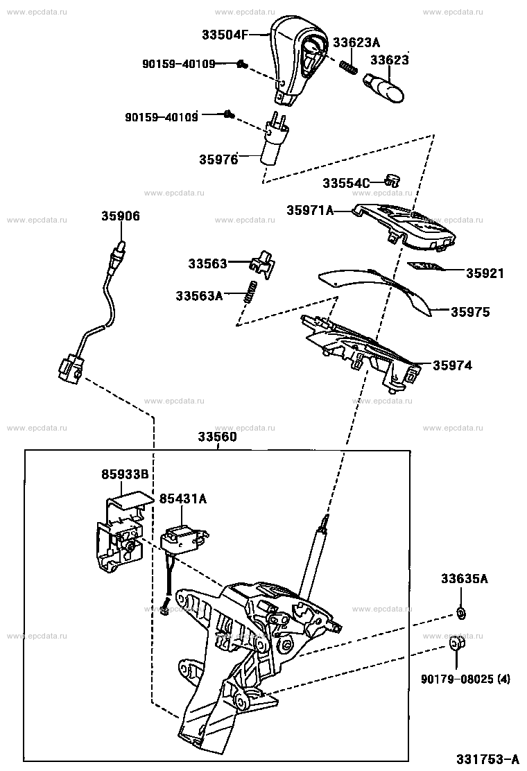 Shift lever & retainer for Toyota Matrix E130, 1 generation 01.2002 -  12.2007 - Toyota Car and Auto Spare Parts - Genuine Online Car Parts  Catalogue - Amayama