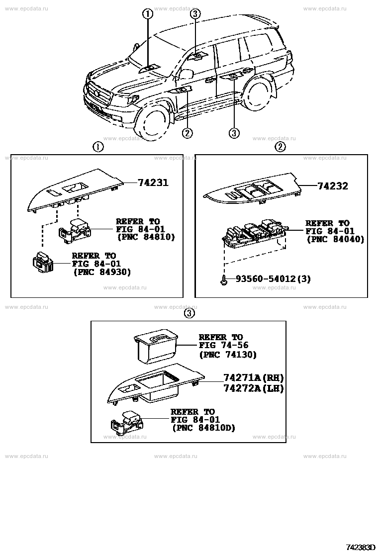 Armrest & visor for Toyota Land Cruiser 200, 11 generation 09.2007