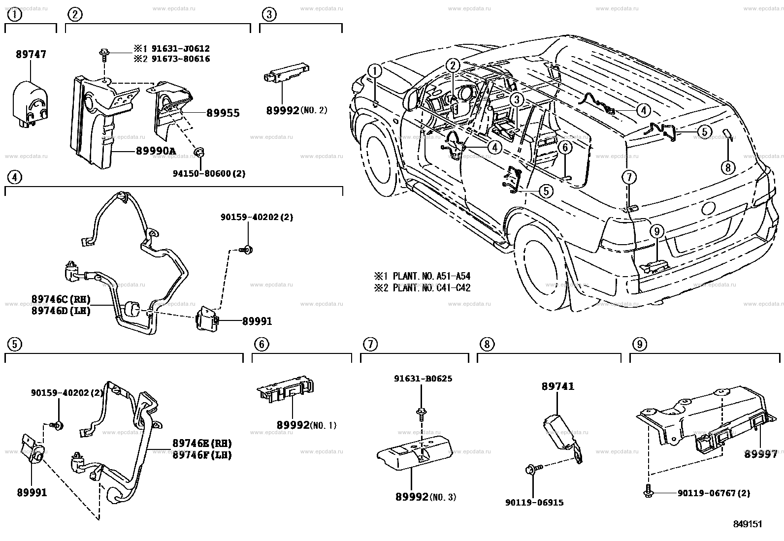 Wireless door lock for Toyota Land Cruiser 200, 11 generation 09.2007 ...