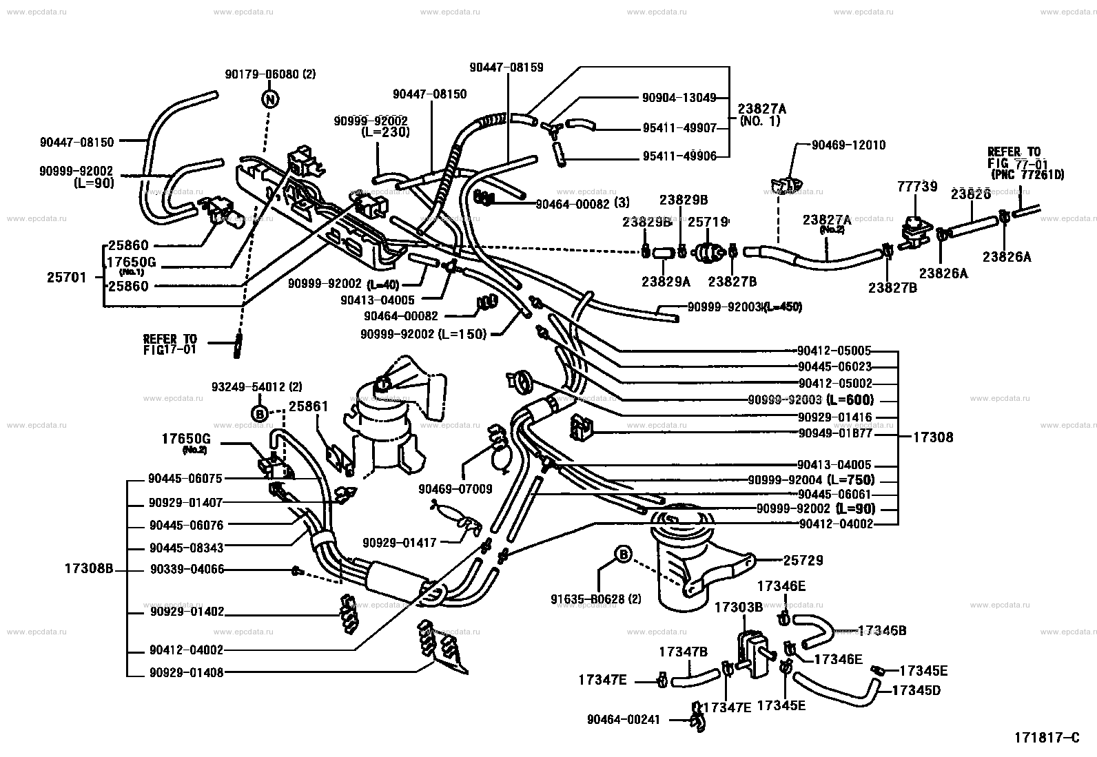 Vacuum piping for Toyota Solara XV20, 1 generation 08.1998 - 08.2001 ...