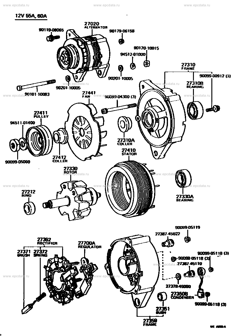 Alternator for Toyota Corona RT135L - Amayama