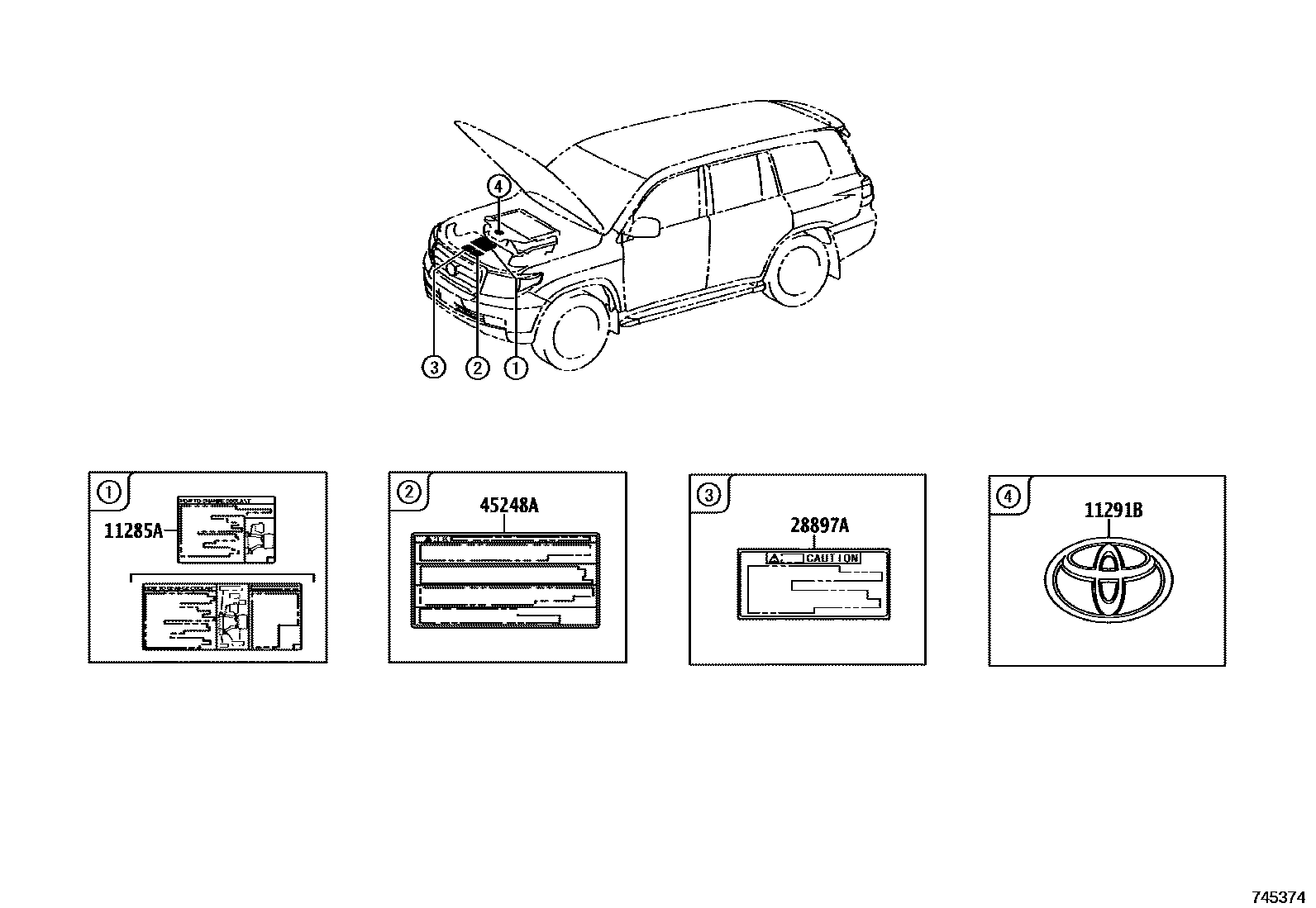 Информационные таблички на Toyota Land Cruiser UZJ200L - Автозапчасти -  Амаяма (Amayama)