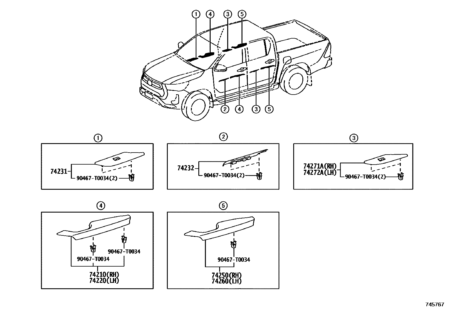 Ручки салона и солнцезащитные козырьки на Toyota Hilux GUN126R - Запчасти -  Амаяма (Amayama)