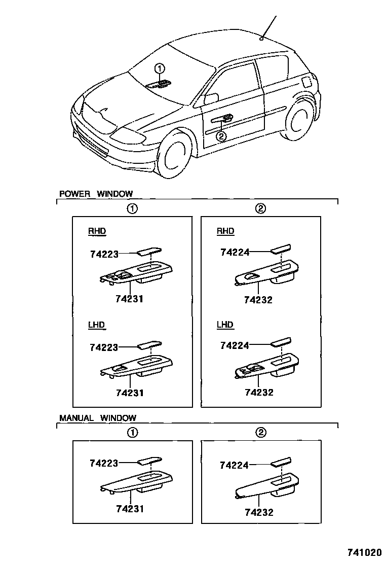 Ручки салона и солнцезащитные козырьки на Toyota Королла CDE120R - Запчасти  - Амаяма (Amayama)