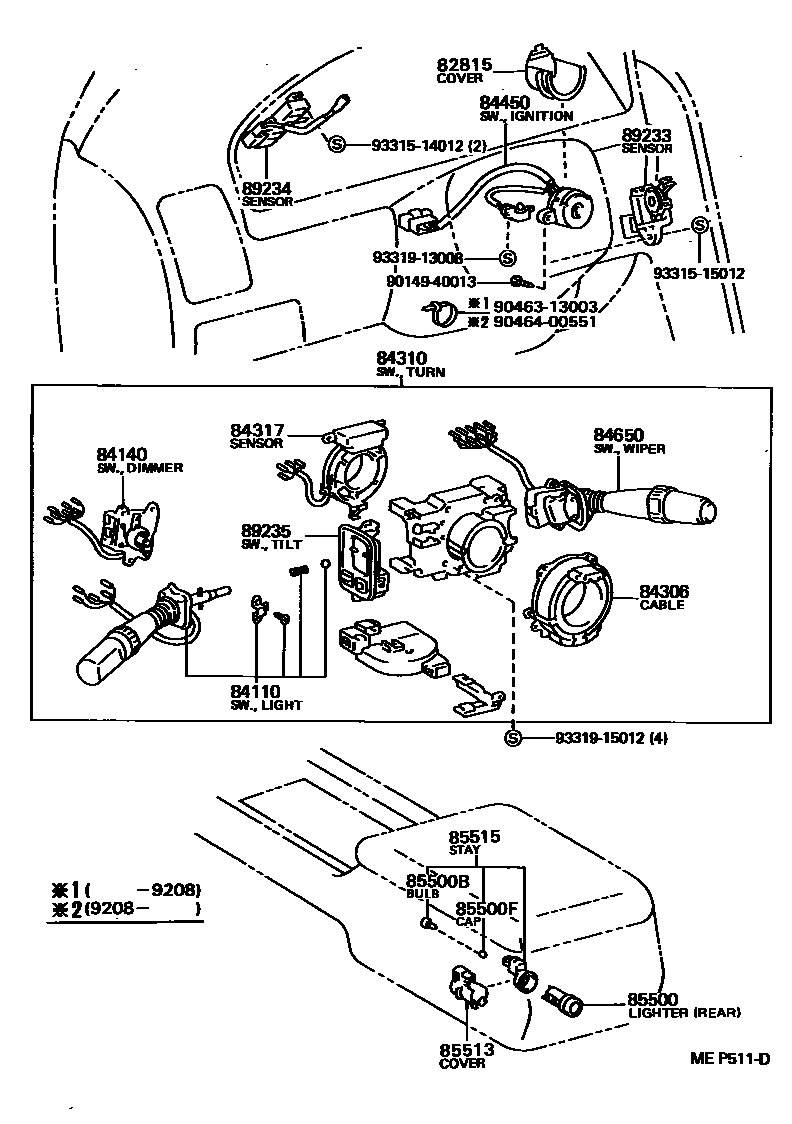 Switch & relay & computer for Lexus LS400 UCF10L - Genuine parts - Amayama