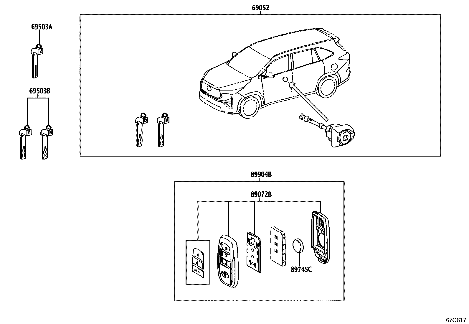 Комплект замков на Toyota Innova / Kijang MAGA10L - Автозапчасти - Амаяма  (Amayama)