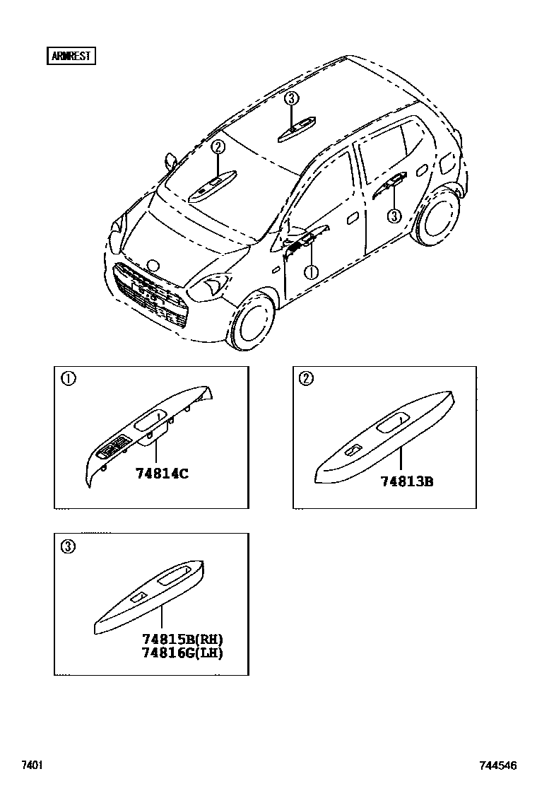 Ручки салона и солнцезащитные козырьки на Toyota Agya / Wigo B100LA -  Запчасти - Амаяма (Amayama)