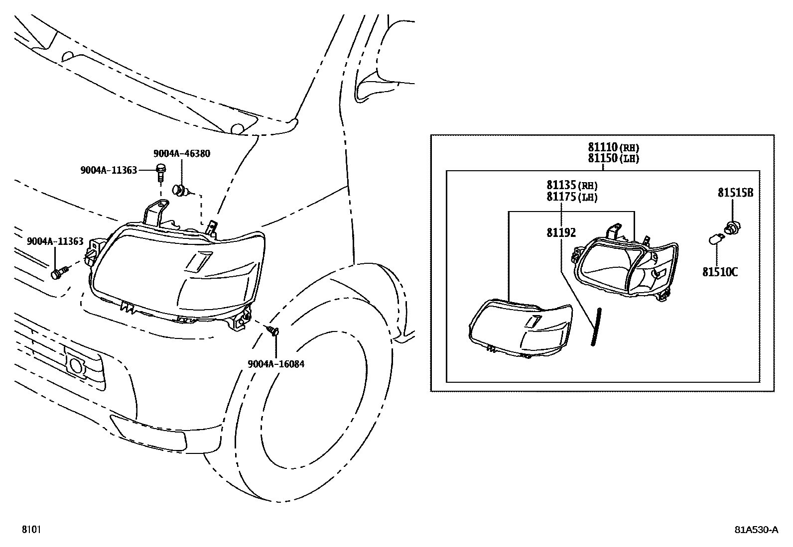 Фары головного света на Toyota Таун Эйс S403LU - Запчасти - Амаяма (Amayama)