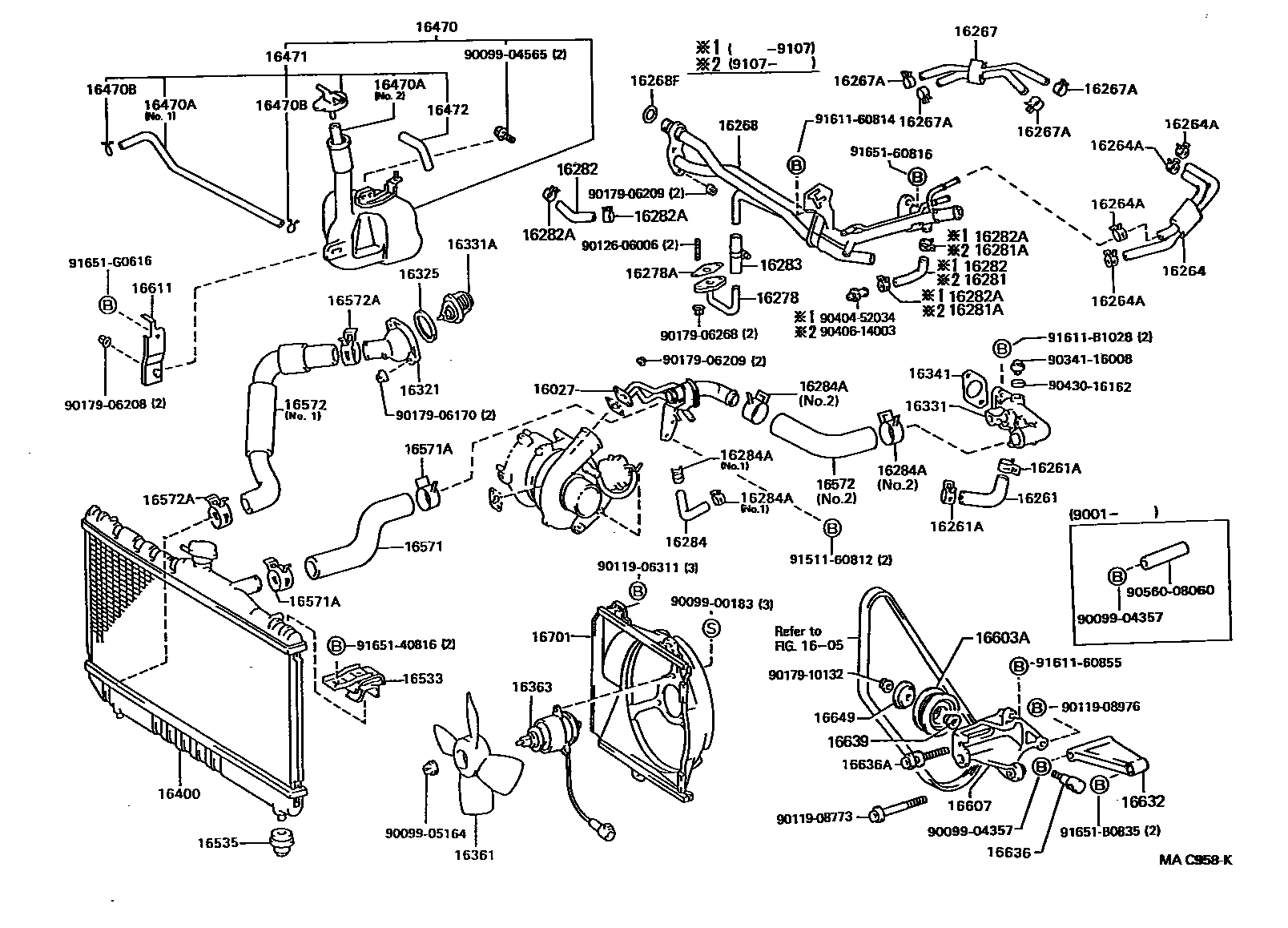 Radiator & water outlet for Toyota Celica ST185R Auto parts