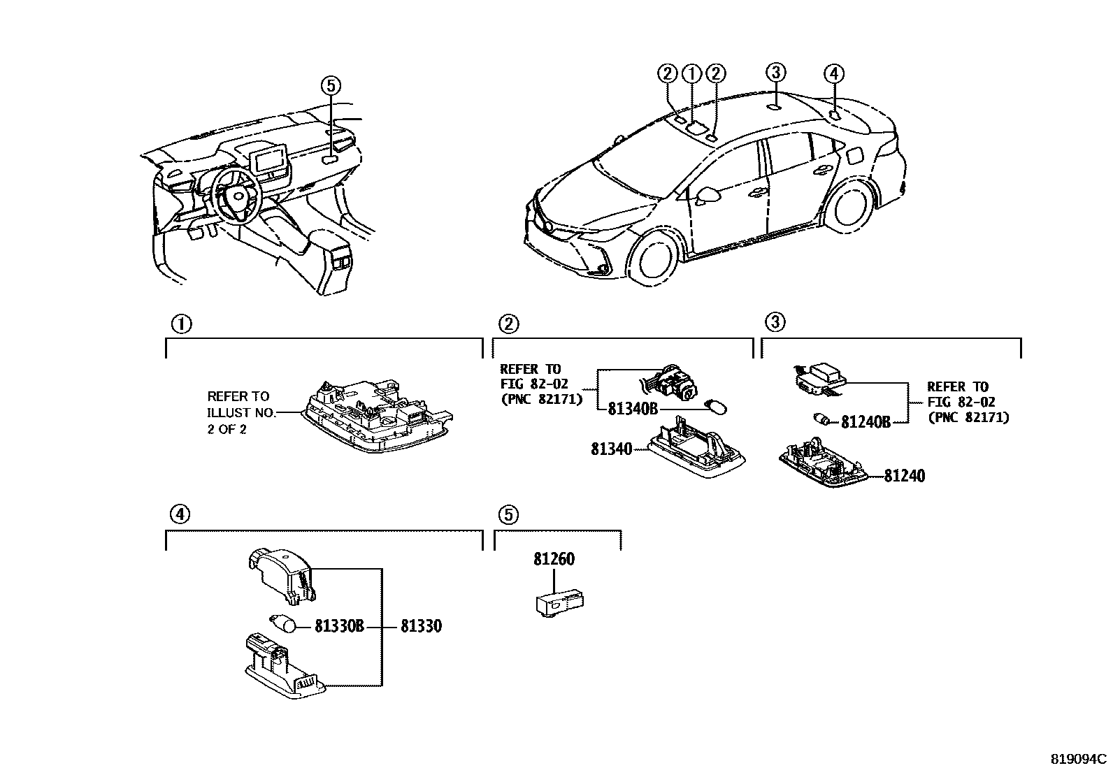 Interior lamp на Тойота Corolla MZEA12L - Автозапчасти - Амаяма (Amayama)