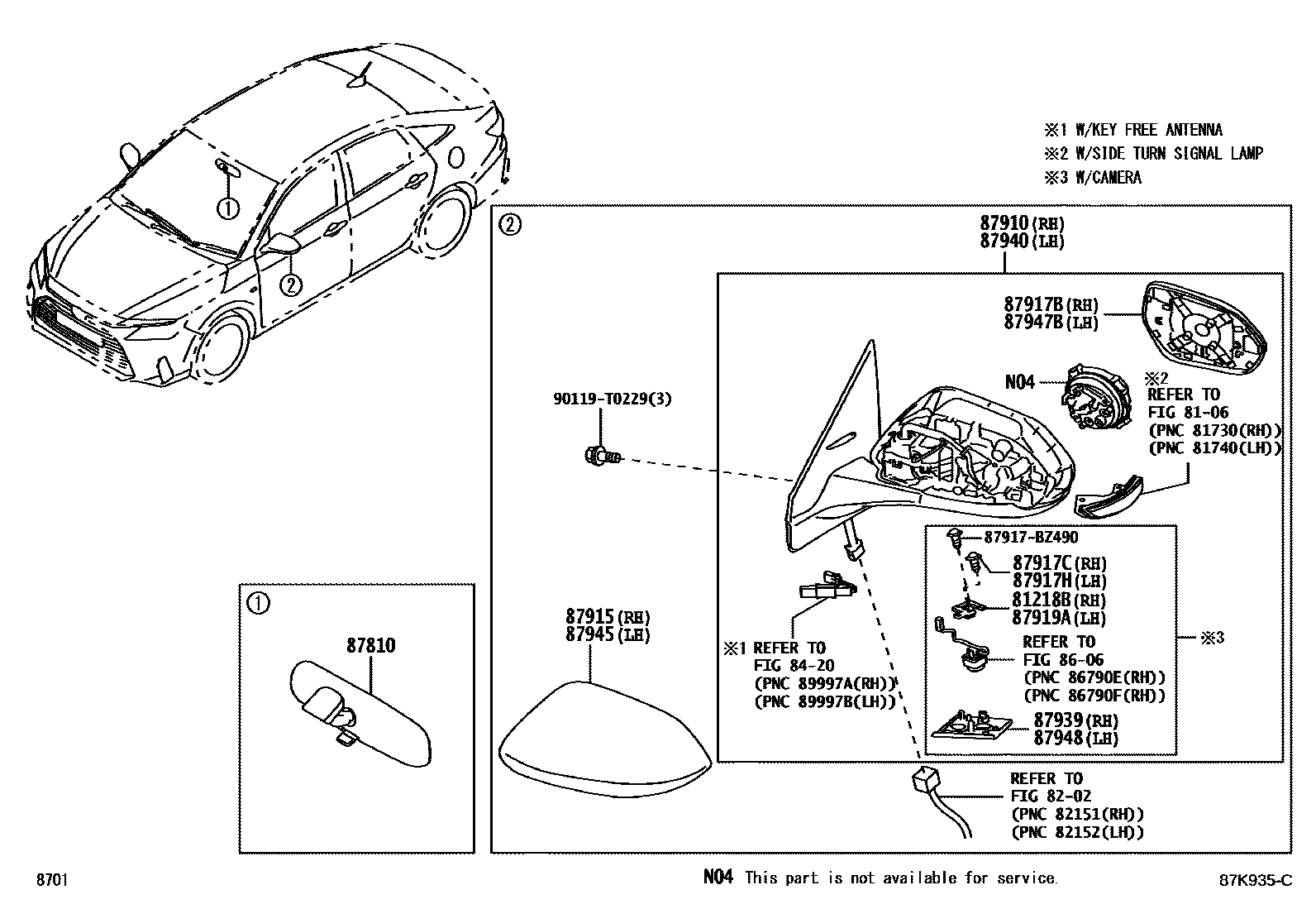 Mirror на Тойота Yaris NGC101L - Автозапчасти - Амаяма (Amayama)