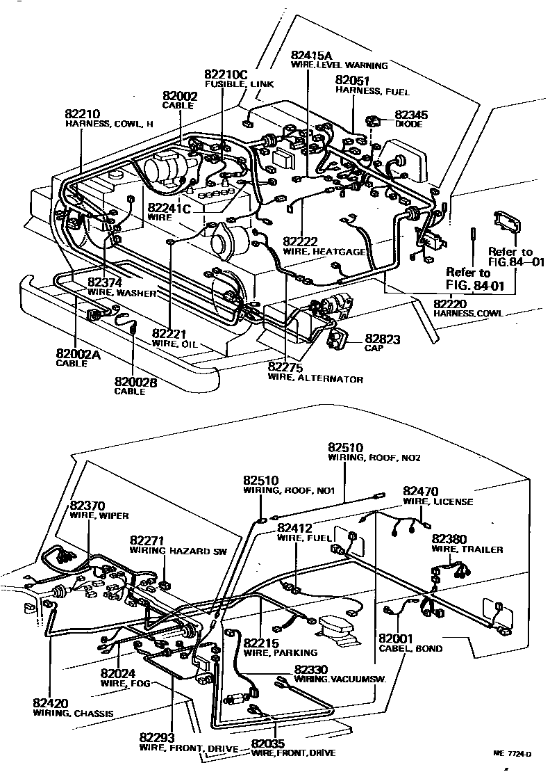 Wiring & clamp for Toyota Land Cruiser FJ45R - Auto parts - Amayama