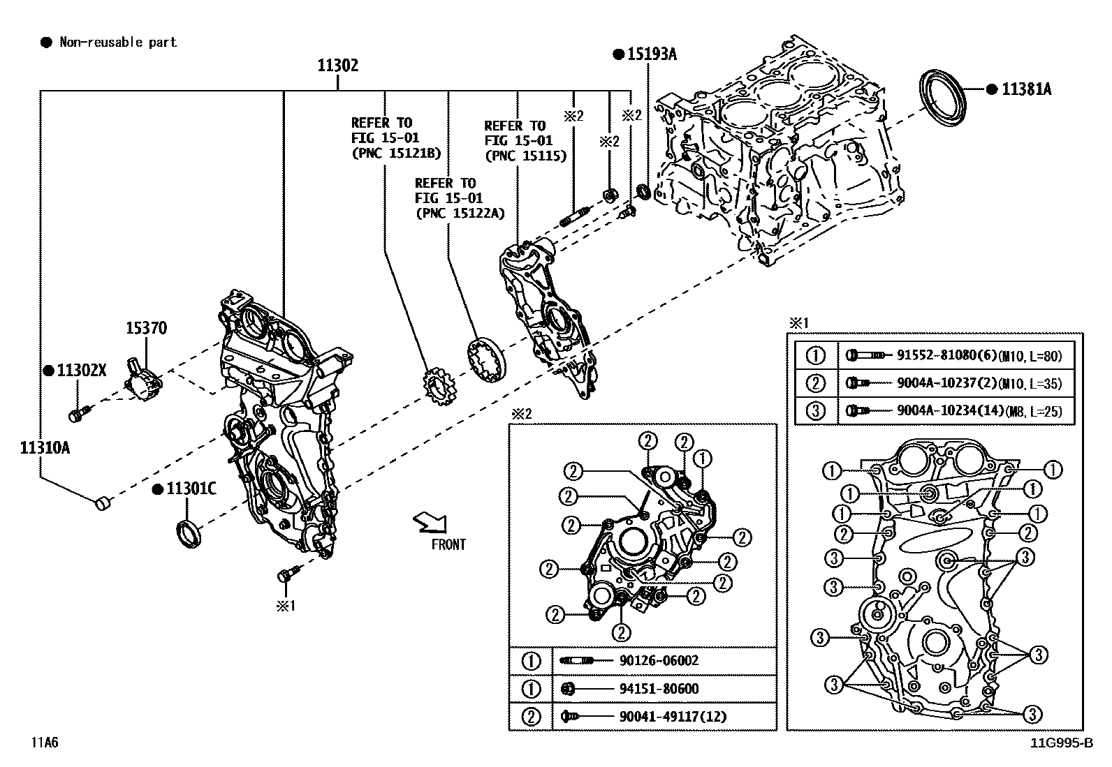 Timing gear cover & rear end plate for Toyota Raize A251LA-GMXFF