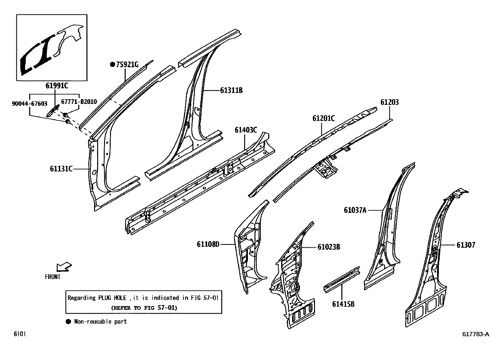 ヒロページ Side member for Toyota Yaris Cross NGC200R-DHMMKD, 06.2023