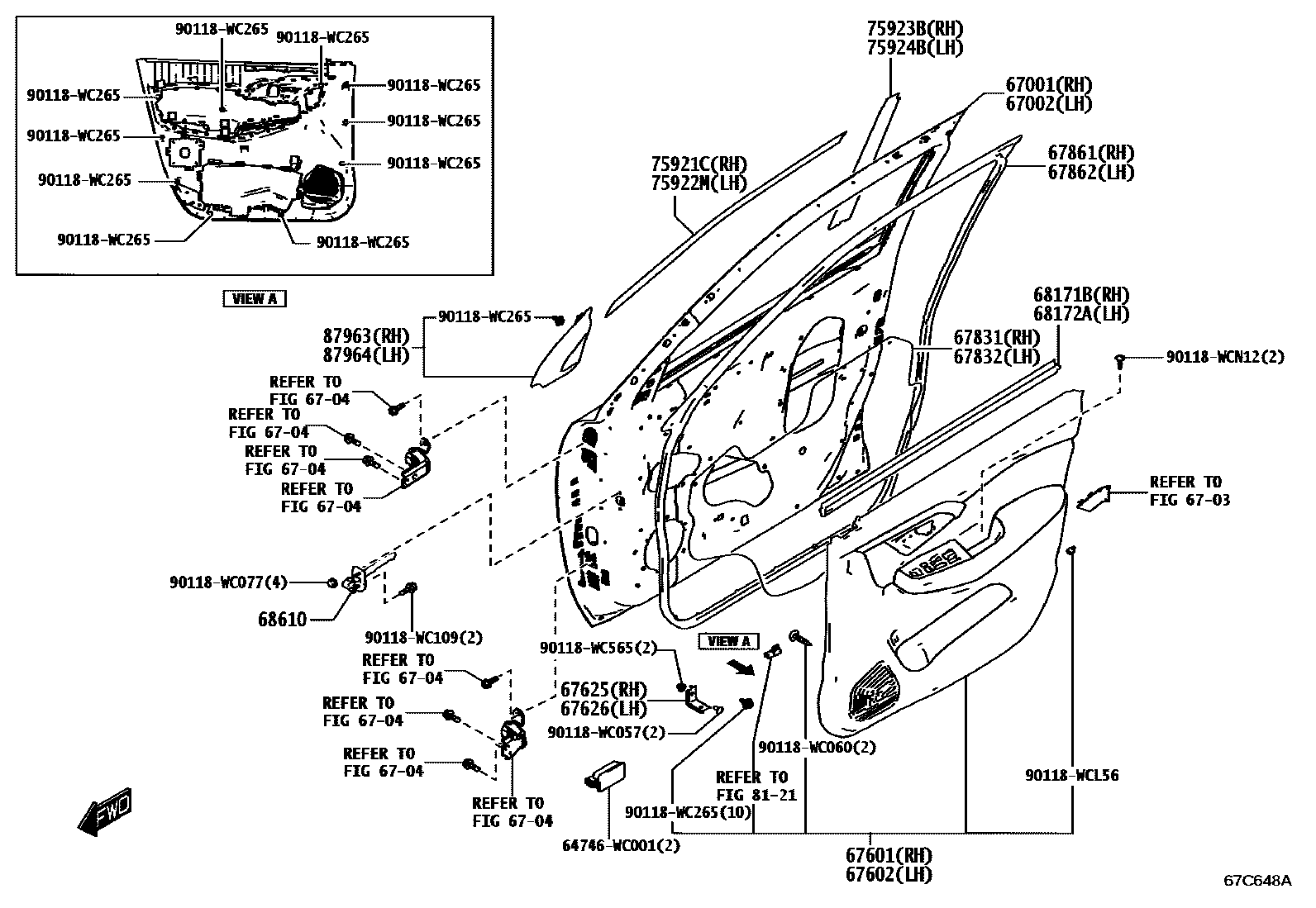 Front door panel & glass for Toyota Urban Cruiser FGB129L-7400000