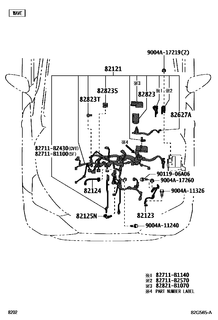 Wiring & clamp for Toyota Agya / Wigo A351RA-GBGFJ, 03.2023