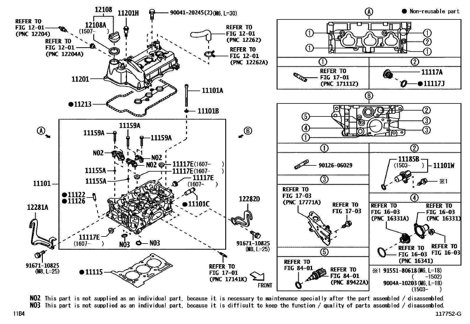 Cylinder head for Toyota Agya / Wigo B100LA-GMQFF, 01.2014