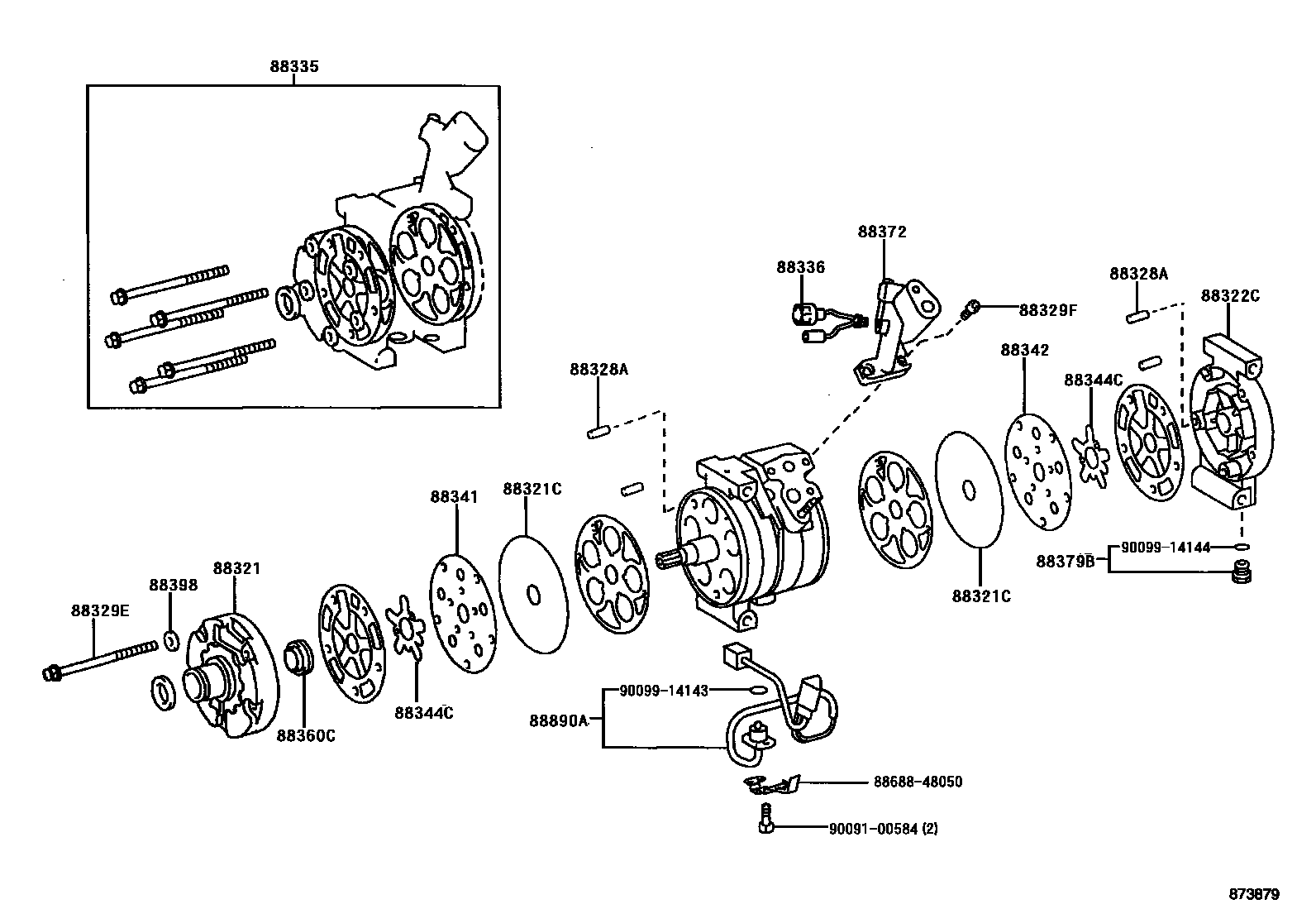 Heating & air conditioning - compressor for Toyota Avalon MCX20L