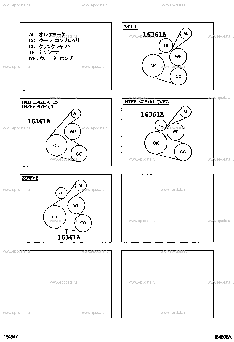 Схема приводного ремня тойота королла 120