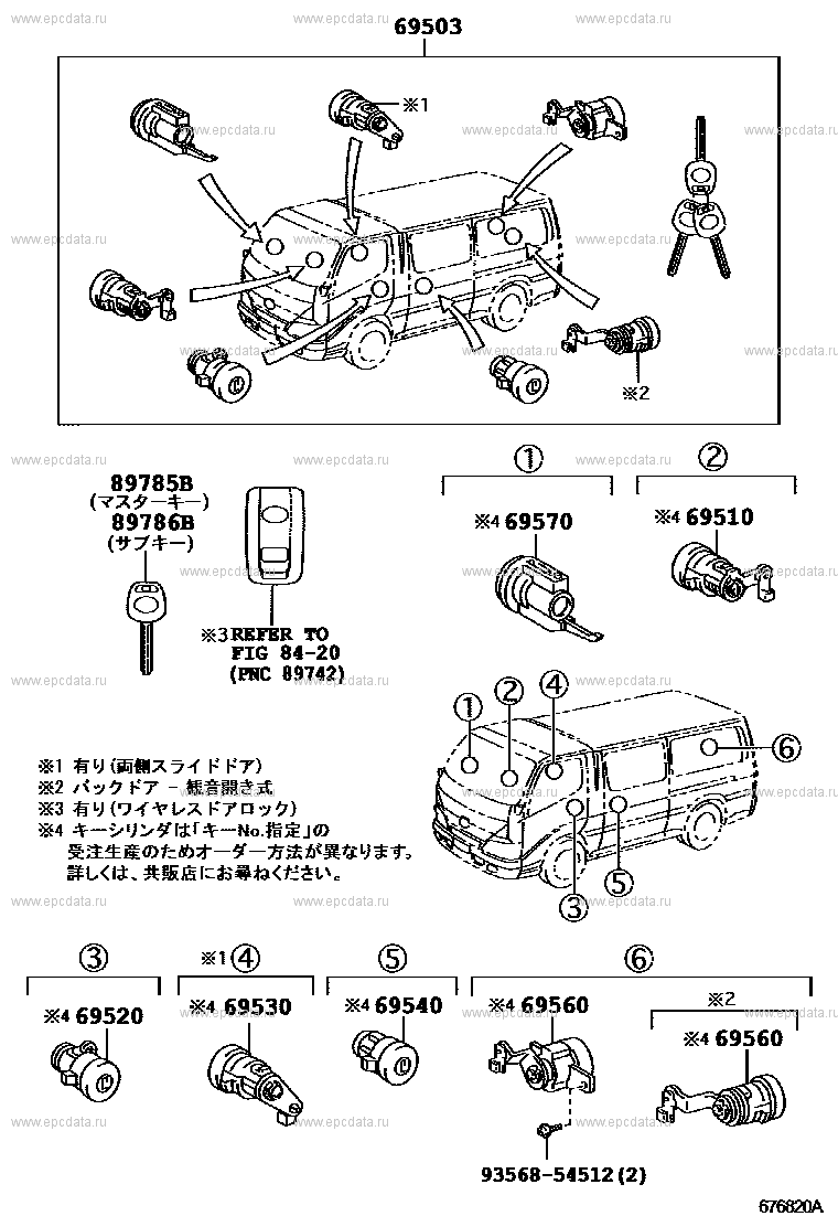 An ignition key set for Toyota Dyna LY235 models manufactured from 1999 to 2003 and Hino Dutro YU410XZU410