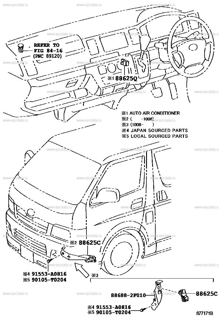 Система обогрева и кондиционирования - блок управления для Toyota Hiace  H200, 5 поколение, 2 рестайлинг 07.2010 - 11.2013 - Запчасти для Toyota -  Каталоги оригинальных запчастей - Амаяма (Amayama)