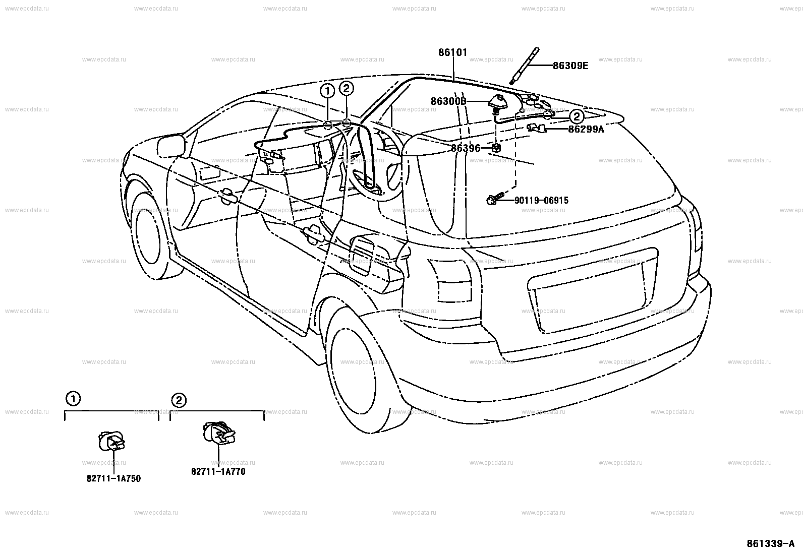 2004 toyota store corolla antenna