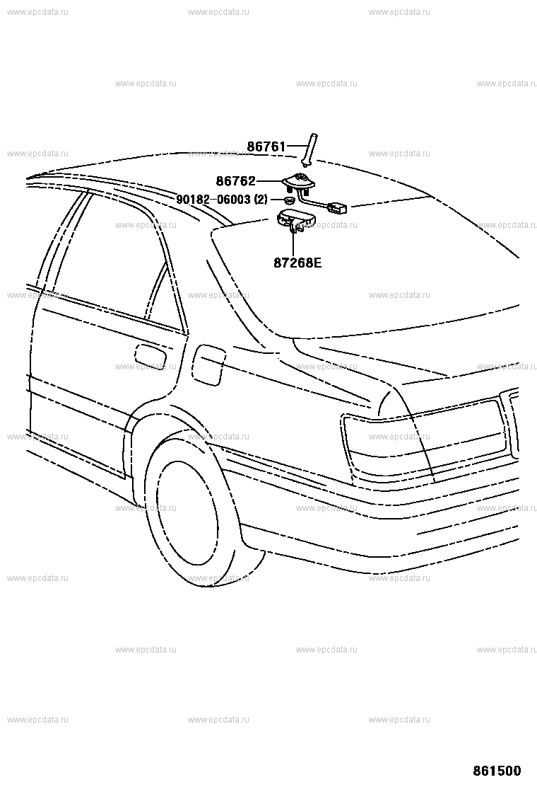 Телефон для Toyota Crown Majesta S170, 3 поколение, рестайлинг 08.2001 -  06.2004 - Запчасти для Toyota - Каталоги оригинальных запчастей - Амаяма  (Amayama)