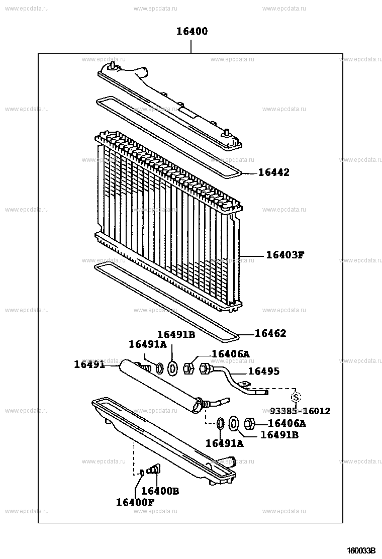 Toyota Camry XV20 radiator & water outlet, 5 generation 08.1996