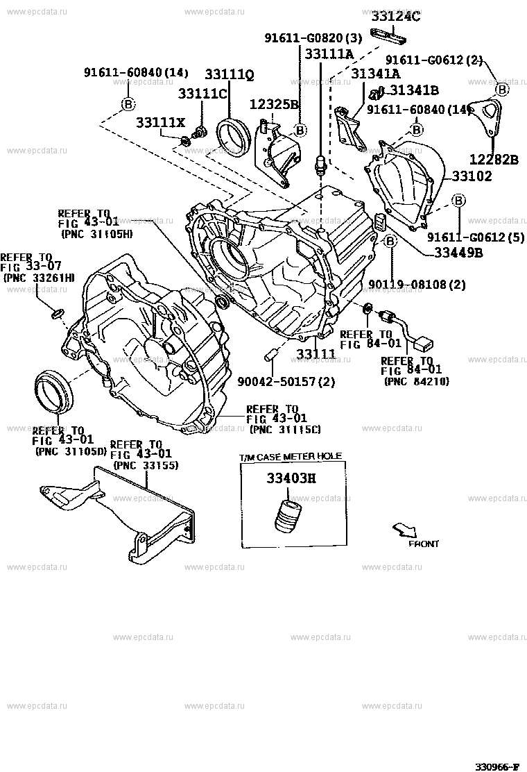 Корпус коробки передач для Toyota Duet M100, M110, 1 поколение 09.1998 -  04.2000 - Запчасти для Toyota - Каталоги оригинальных запчастей - Амаяма  (Amayama)