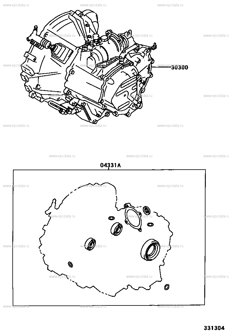 Transaxle or transmission assy & gasket kit (mtm) for Toyota RAV4