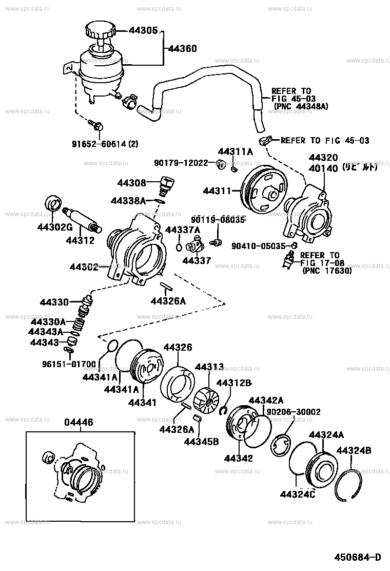 彩 Toyota Camry XV10 vane pump & reservoir (power steering), 4