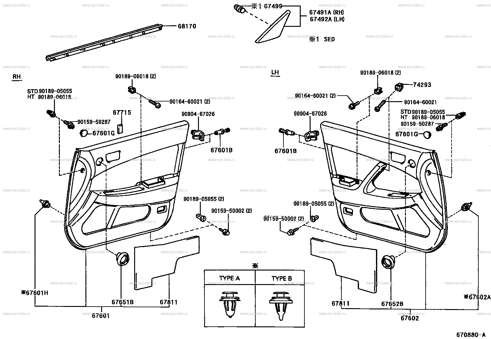 Toyota camry deals door panel parts