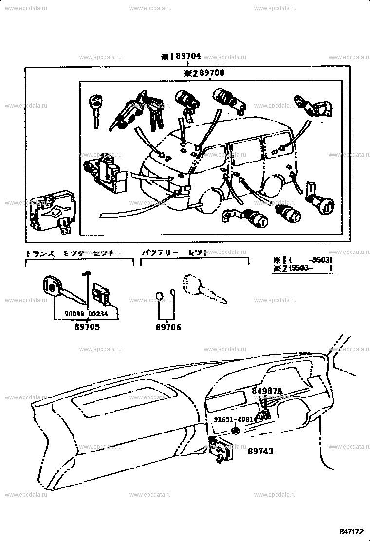 Wireless door lock for Toyota Hiace H100, 4 generation 01.1989 - 07. ...