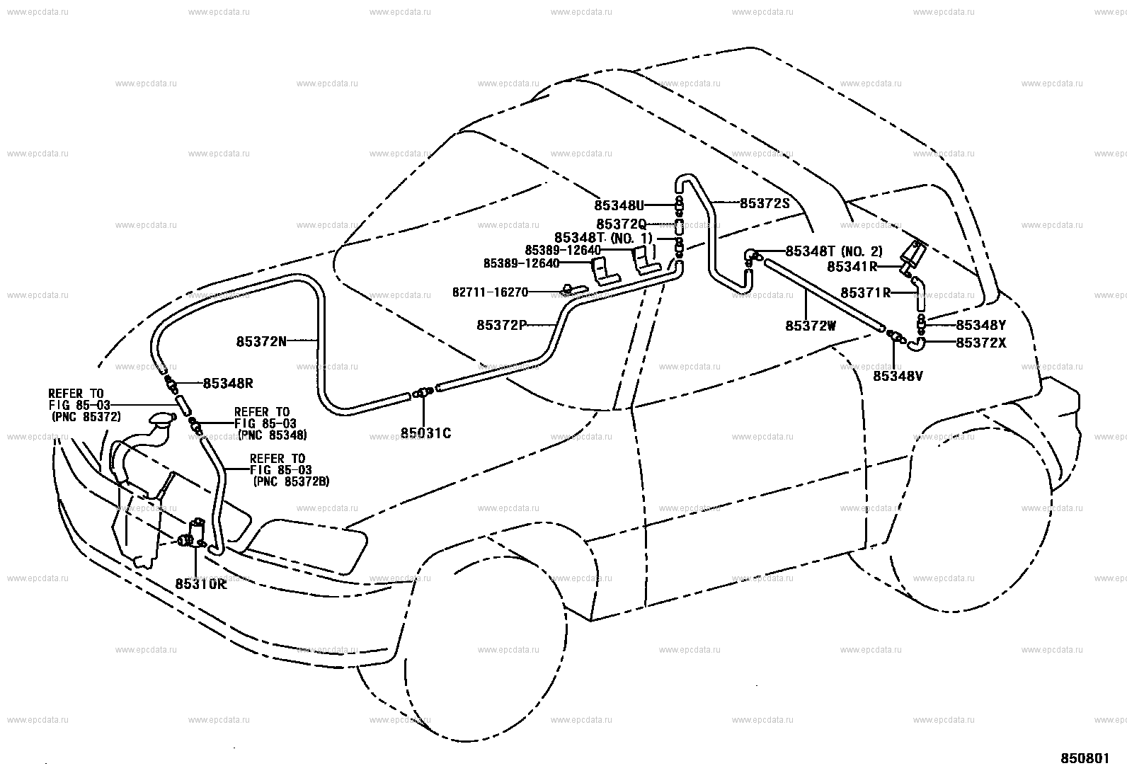 Омыватель заднего стекла для Toyota RAV4 XA10, 1 поколение 05.1994 -  07.1998 - Запчасти для Toyota - Каталоги оригинальных запчастей - Амаяма  (Amayama)