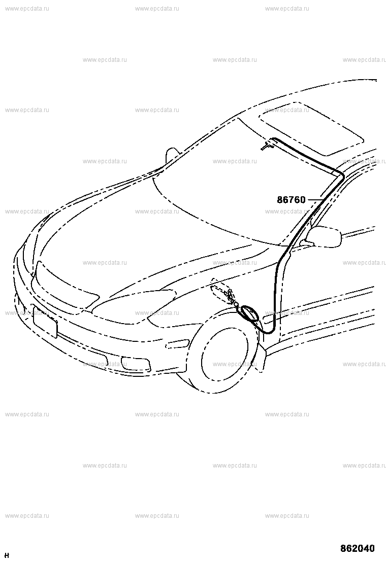 Телефон для Toyota Windom V30, 3 поколение 08.2001 - 06.2004 - Запчасти для  Toyota - Каталоги оригинальных запчастей - Амаяма (Amayama)