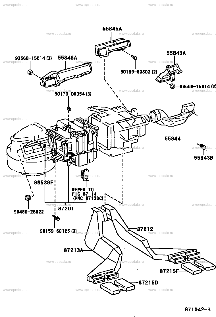 Heating & Air Conditioning - Control & Air Duct For Toyota Corolla 