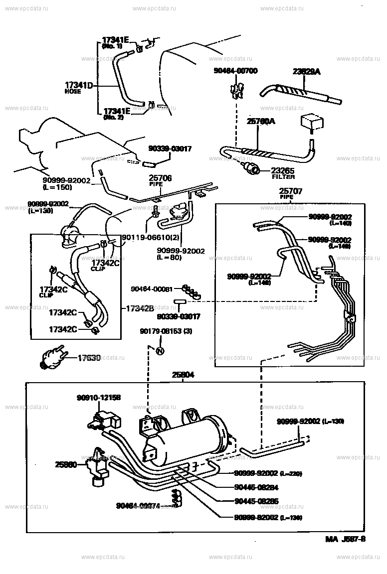 Схема вакуумных трубок 1jz ge