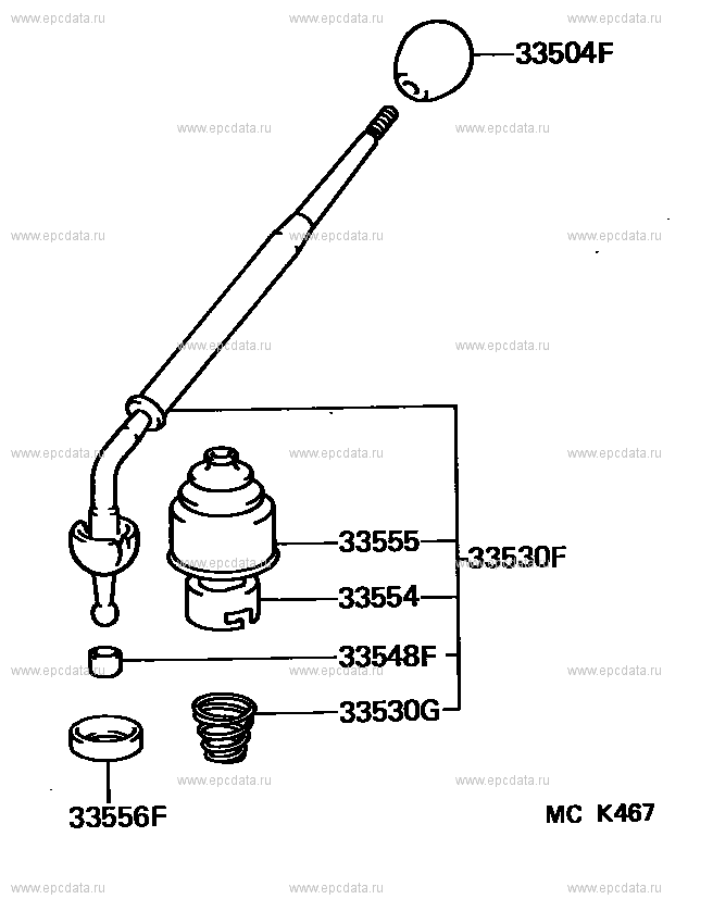 Shift lever & retainer for Toyota Land Cruiser 70, 8 generation ...