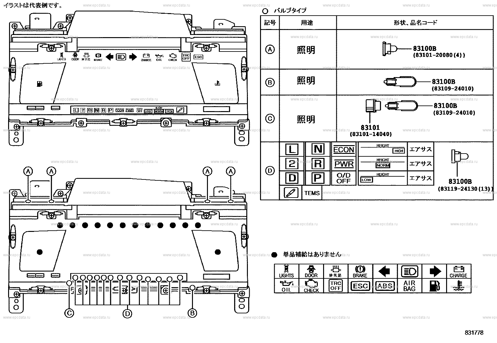 Схема комбинации приборов Toyota Crown
