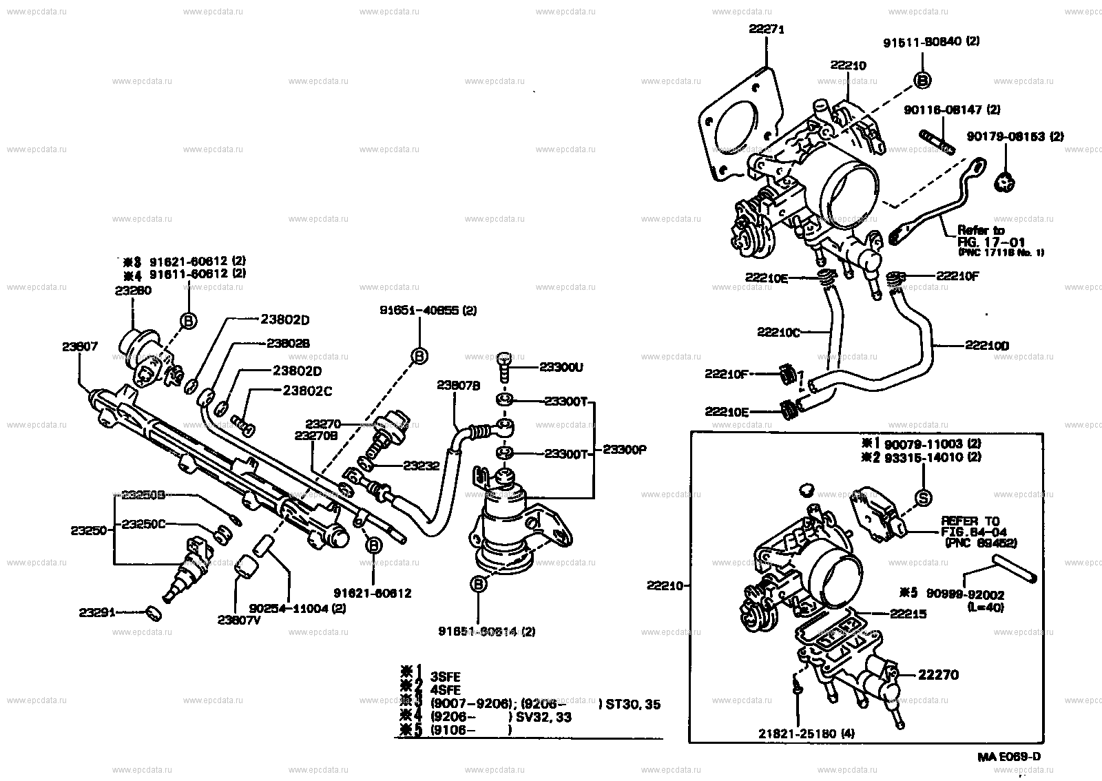 Система впрыска топлива для Toyota Vista V30, 3 поколение 07.1990 - 05.1992  - Запчасти для Toyota - Каталоги оригинальных запчастей - Амаяма (Amayama)